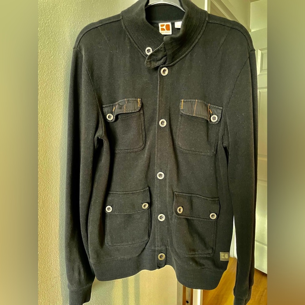 Men's Black Button-Up Jacket